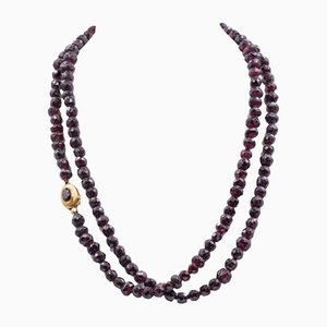 Garnet Necklace with 18k Yellow Gold Susta, 1950s