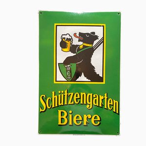 Schützengarten Bier Enamel Sign, 1940s