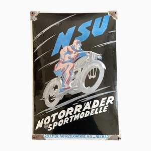 Insegna NSU Motorräder smaltata, anni '20