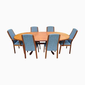 Mid-Century Teak & Afromasia Fresco Dining Table and 6 Chairs by G-Plan, Set of 7