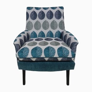Midcentury Lounge Chair in Scandi Print Fabric, 1960s