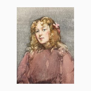 Robert Hope, Portrait of a Young Woman, Watercolor