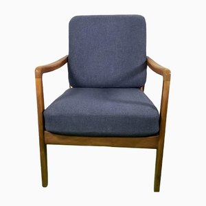 Scandinavian Lounge Chair with Teak Frame and Upholstery, 1960s