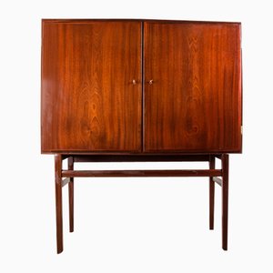 Mid-Century Brown Wood Cabinet from Poul Jeppesens Møbelfabrik