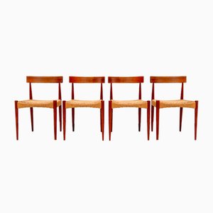 Danish Teak Dining Chairs by Arne Hovmand Olsen for Mogens Kold, 1960s, Set of 4
