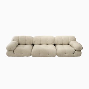 Mario Bellini for B&b Italia Camaleonda White Blucked Fabricular Sofa, Set of 3