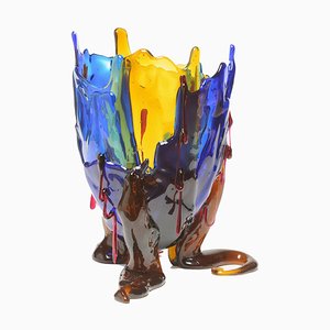 Klare Special Extracolor Vase in Hellblau, Bernstein, Blau und Klar in Fuchsia von Gaetano Pesce für Fish Design