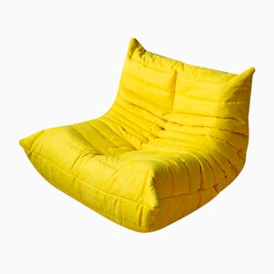 Yellow Microfiber Togo Lounge Chair by Michel Ducaroy for Ligne Roset, 1970s