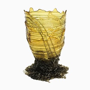 Vase Spaghetti Jaune Clair et Gris Clair par Gaetano Pesce pour Fish Design