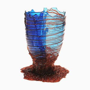 Spaghetti Vase in klarem Blau, Hellblau und Dunkelem Rubin von Gaetano Pesce für Fish Design