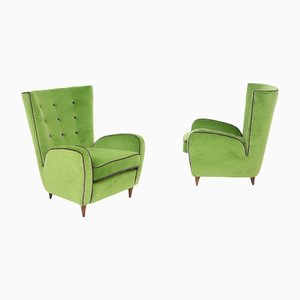 Velvet Armchairs from Paolo Buffa, Set of 2