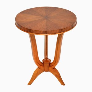 Art Deco French Figured Walnut Occasional Side Table