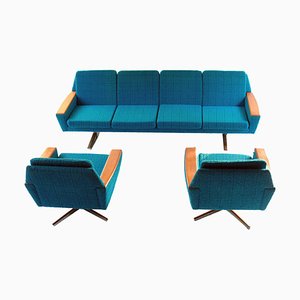 Sofa and Armchairs by Georg Eknes for Metallindustri, Norway, 1960s, Set of 3