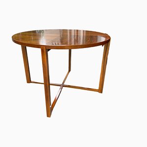 Round Table with Rosewood Marquetry Top, Denmark, 1960s