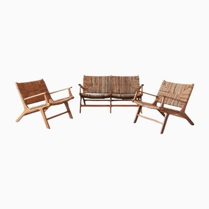 Hollywood Bench and Armchairs by Olivier de Schrijver, Set of 3