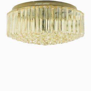 Mid-Century German Amber Glass Flush Mount / Ceiling Lamp by Helena Tynell for Limburg, 1970s