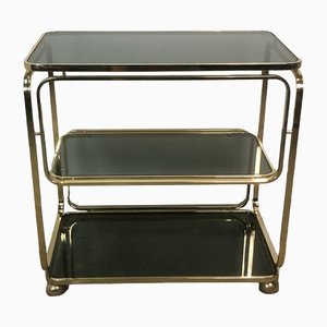 Italian Rolling Trolley in Gold Metal, 1980s