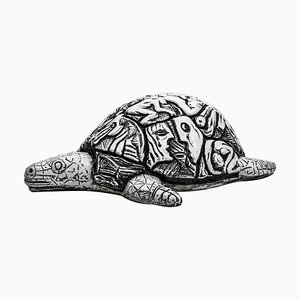 Scultura grande a forma di tartaruga in ceramica di Toni Fabris