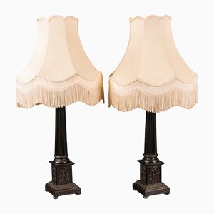 Lampes de Bureau Corinthiennes Vintage en Bronze, Angleterre, Set de 2