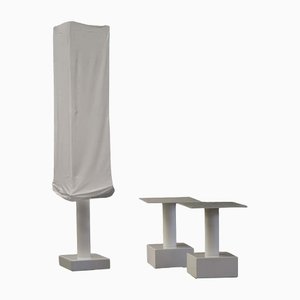 Bedside Tables and Floor Lamp by Ludwing Mies Van Der Rohe for Alivar, Set of 3