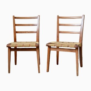 Vintage Oak Dining Chairs, Set of 2