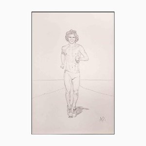 Anthony Roland, The Running Man, dibujo original, 1981