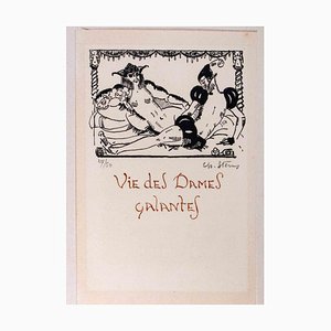 Unknown, Vie des Dames Galantes, Original Burin Print, 1910s
