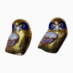 Italian Bookend Owls in Brass, 1970s, Set of 2