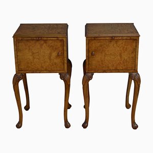 Queen Anne Style Bedside Cabinets, Set of 2