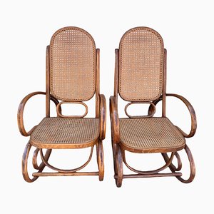 Set of Vintage Rocking Chairs in Beech