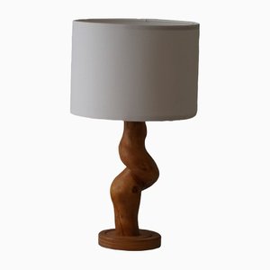 Scandinavian Modern Sculptural Table Lamp in Organic Wood, 1970s