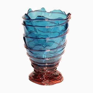 Clear Emerald and Clear Rose Pink Pompitu II Vase by Gaetano Pesce for Fish Design