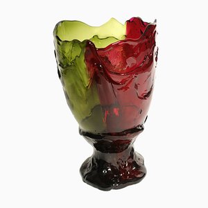 Clear Bottle Green and Clear Fuchsia Twins C Vase by Gaetano Pesce for Fish Design