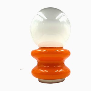Space Age Tischlampe aus orangefarbenem Muranoglas von Carlo Nason für AV Mazzega, 1970er