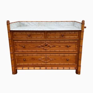 19th Century French Faux Bamboo Chest of Drawers Commode