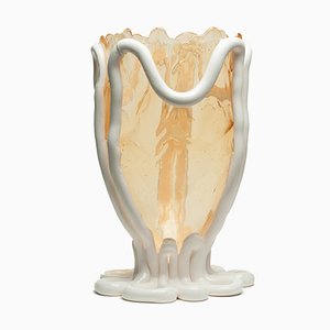 Clear, Matt White Indian Summer Vase by Gaetano Pesce for Fish Design