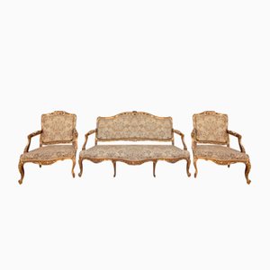 Französische Louis XV Salon Sitze, 1920er, 3er Set