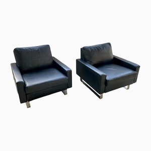 Leather and Stainless Steel Conseta Chairs by Friedrich-Wilhelm Möller for Cor, Set of 2