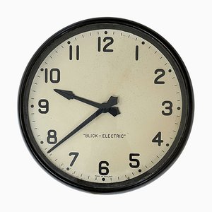 Vintage English Industrial Gents of Leicester Railway Wall Clock from Blick Electric