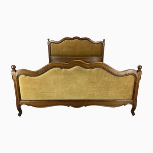 Französisches Vintage Louis XV King Size Bett aus Eiche