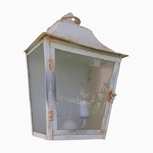 Spanische Vintage Outdoor Lampe aus Metall & Glas