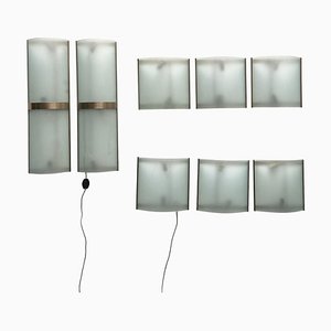 Wall Lights in the style of Fontana Arte, Italy, 1960s, Set of 8
