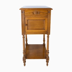 French Art Nouveau Bedside Cabinet with Marble Top, 1910s