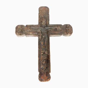 Vintage Kruzifix aus geschnitztem Holz