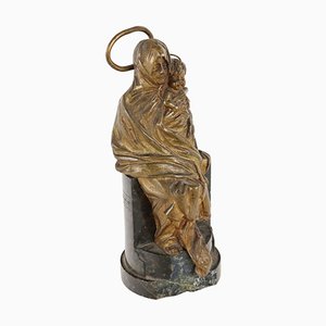 Virgen con niño de bronce, Italia, siglo XIX