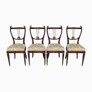 Mahogany Chairs, Italy, 1940s, Set of 4