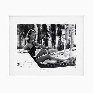 Romy Schneider at the Pool, 20th Century, Photographic Print, Framed