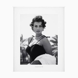 Staring Sophia Loren, 20ème Siècle, Tirage Photographique, Encadré