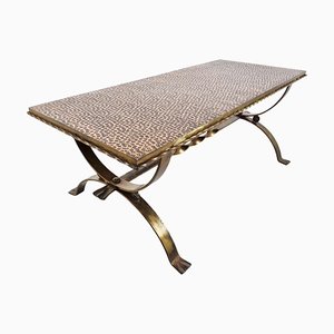 Wrought Iron and Copper Coffee Table, 1960s