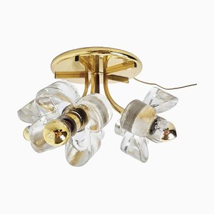 Mid-Century Modern Brass & Glass Ceiling Light by Simon and Schelle for Sische